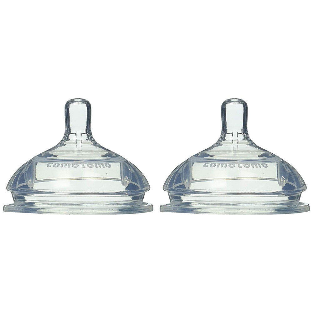 Comotomo "Natural Teat" Silicone Nipples (Slow Flow) - Clear - 1 Hole (0-3 mo)