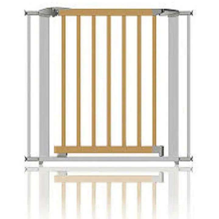 Clippasafe Swing Shut Extendable Gate, 73-96cm - Metal + Wood (Silver/Wood)