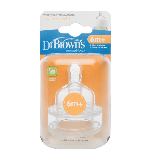 Dr Brown's Level 3 Silicone Wide Neck options Nipple 2