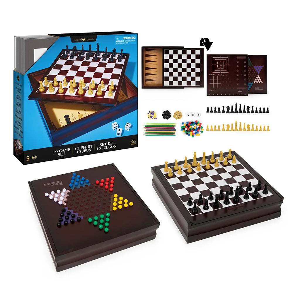 10-in-1 Classic Board Games Set