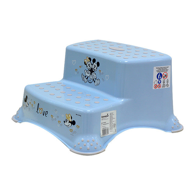 Keeeper Disney-Double Step Stool With Anti-Slip Function - Minnie Mickey Blue 40 x 37 x 21