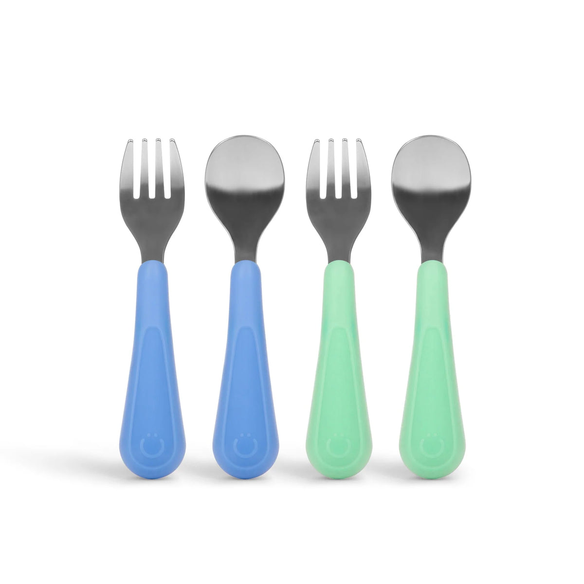Ubbi Stainless Steel Utensils - 2 Forks + 2 Spoons, Polaris + Sugar Snap