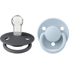Bibs DeLux 2 Pack Silicone Onesize Iron Baby Blue
