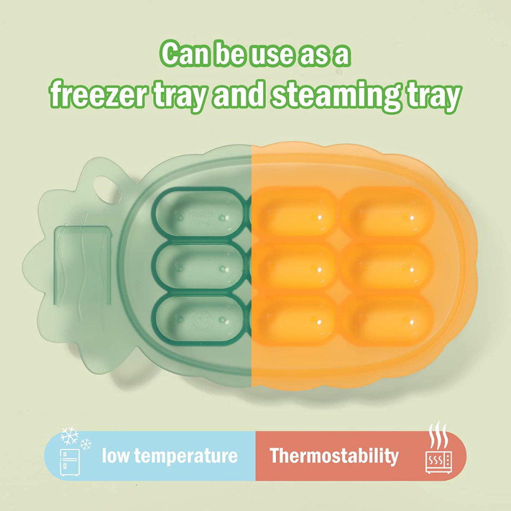 Haakaa Silicone Pineapple Nibble Tray - Pea Green