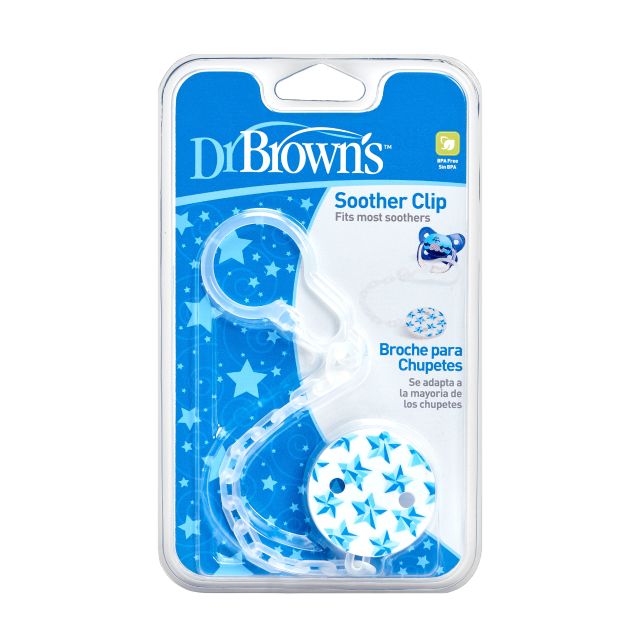 Dr Brown's Pacifier Tether Clip All Plastic Blue (6)