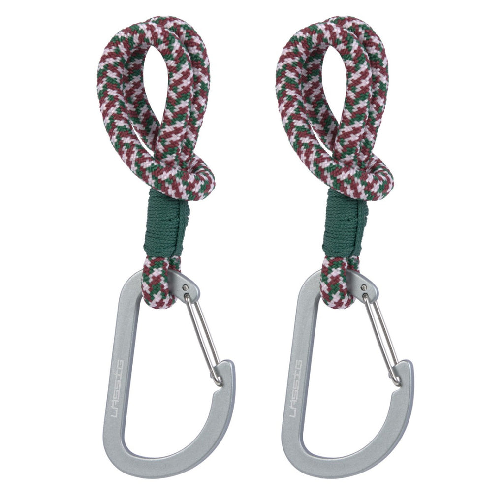 Lassig CAS MIX Stroller Hooks Cord 2 pcs green/lavender/deep red