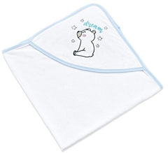 BABYJEM - NEW BORN BATH TOWEL - WHITE \ BLUE
