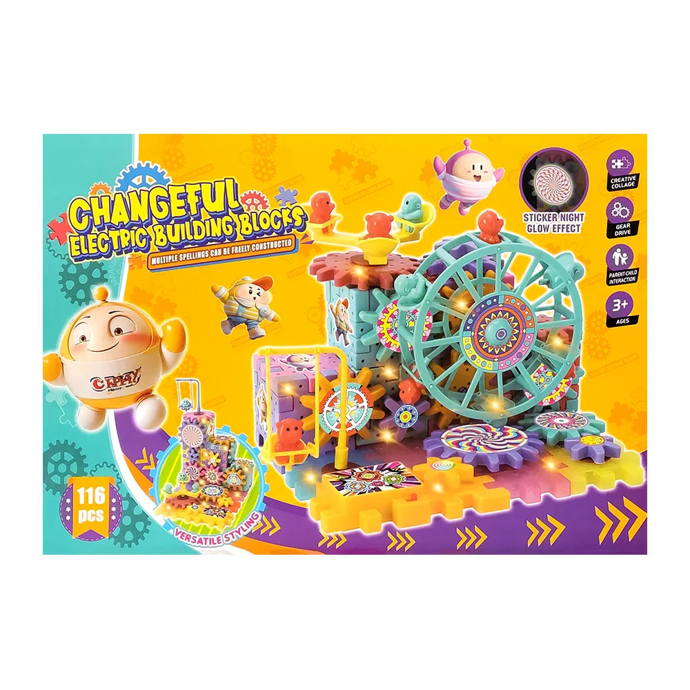 116pcs Electric Building Blocks Gear Set