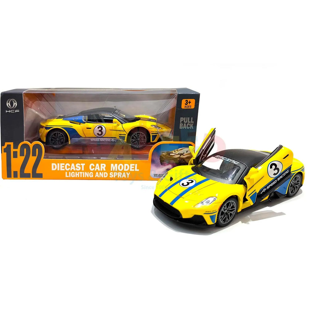 1:22 Die-Cast Pull Back Car With Spray，Music & Light