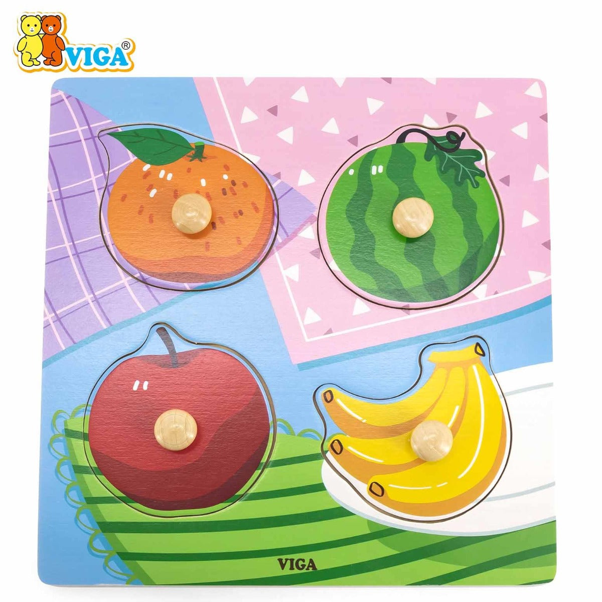 viga Wooden Knob Puzzle - Fruits