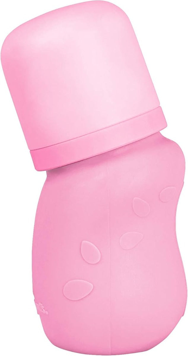 Green Sprouts Baby Bottle made from Glass w Silicone Cover-5oz-Pink-0mo+