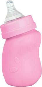 Green Sprouts Baby Bottle made from Glass w Silicone Cover-5oz-Pink-0mo+