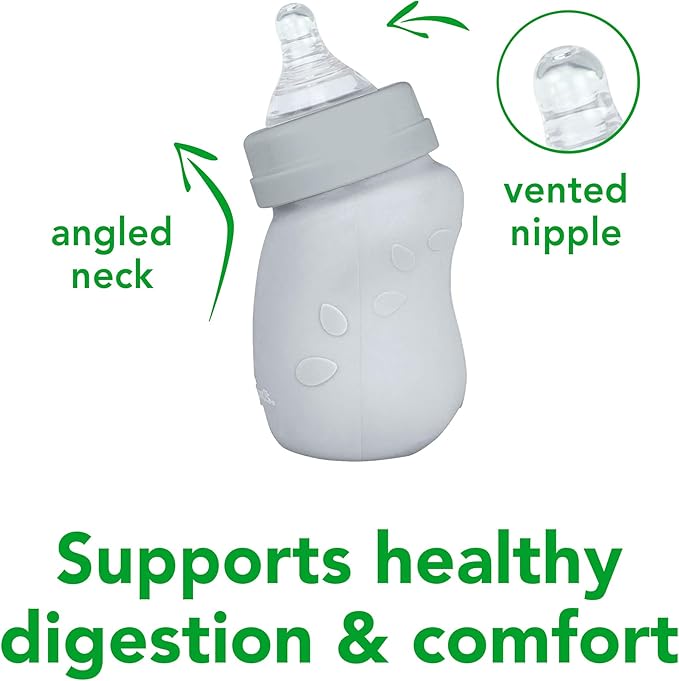 Green Sprouts Baby Bottle made from Glass w Silicone Cover-5oz-Green-0mo+