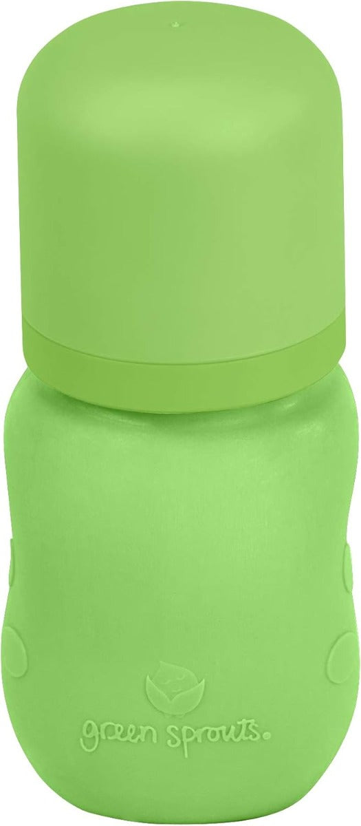 Green Sprouts Baby Bottle made from Glass w Silicone Cover-5oz-Green-0mo+