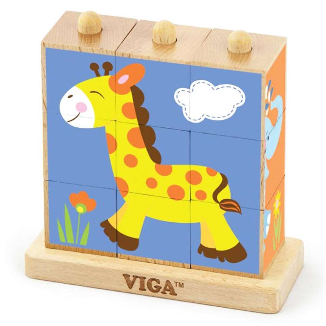 Viga Stacking Cube Puzzle Wild Animals