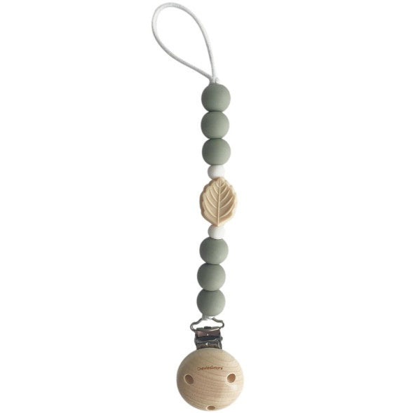 Chewies Clip Sillicone Leaf Beads Sage