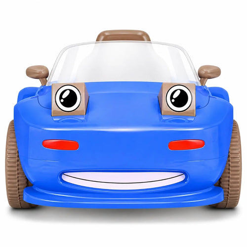 12V Kids Ride On Car with Moving Eyes Remote Control Rubber Wheels