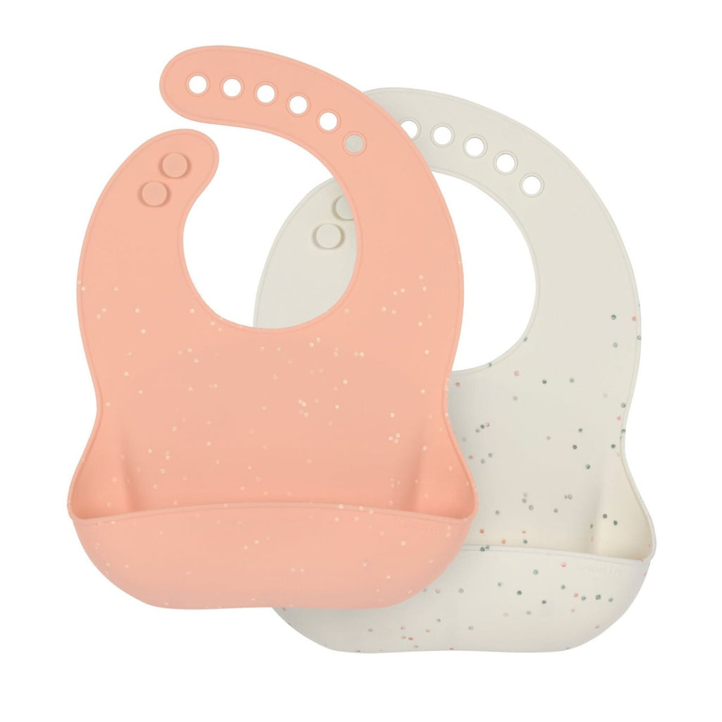 Lassig Silicone Bib 2 pcs apricot/nature