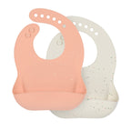 Lassig Silicone Bib 2 pcs apricot/nature