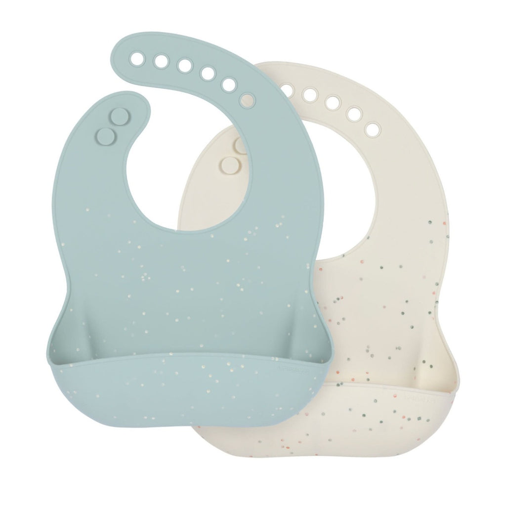 Lassig Silicone Bib 2 pcs blue/nature