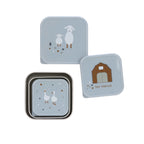 Lassig Snackbox Stainless Steel 3 pcs Tiny Farmer blue