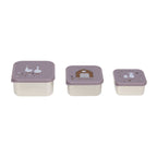 Lassig Snackbox Stainless Steel 3 pcs Tiny Farmer lilac