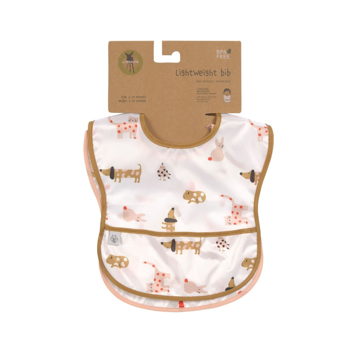 Lassig Lightweight Bib 2 pcs 06-24 months Little Mateys spicy orange