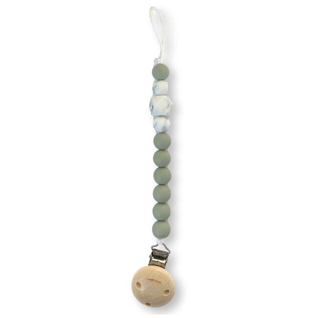 Chewies Clip Silicone Beads Sage. Licht Grijs. Marble