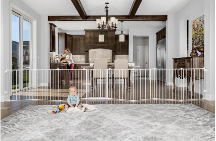 Regalo Super Wide Baby Gate and Play Yard White 6-24 M