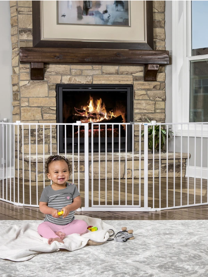 Regalo Super Wide Baby Gate and Play Yard White 6-24 M