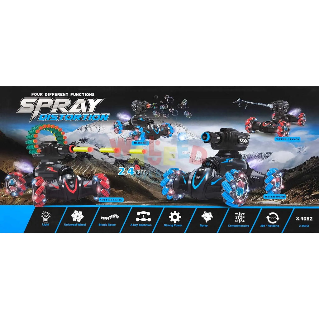 14CH R/C Stunt Car With Spray & Soft Bullet Shooter