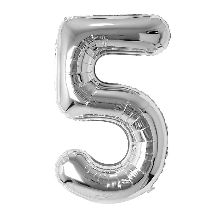 L34 NO.5 SILIVER FOILBALLOON
