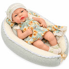 15" Newborn Baby Doll with Sleeping Basket