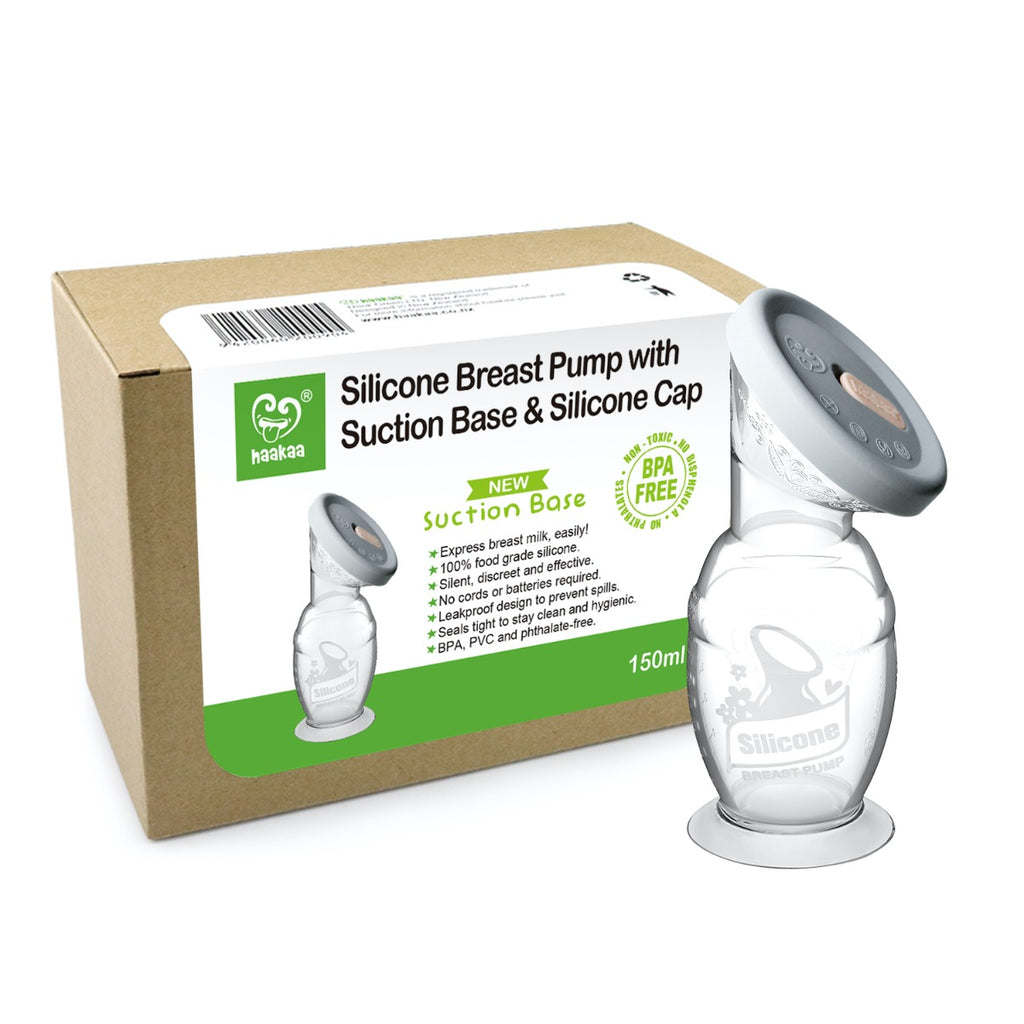 Haakaa Silicone Breast Pump with Suction Base & Silicone Cap 150ml