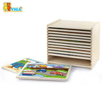 viga 16-Piece-Puzzle  - 12pcs Set w/Storage Shelf