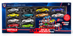 1:64 Pull-Back Die-Cast Cars with DIY Parking Tower – 12 Cars