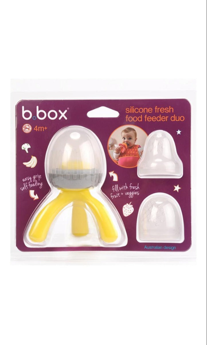 b.box - Silicone Fresh Food Feeder DUO - Lemon Sherbet