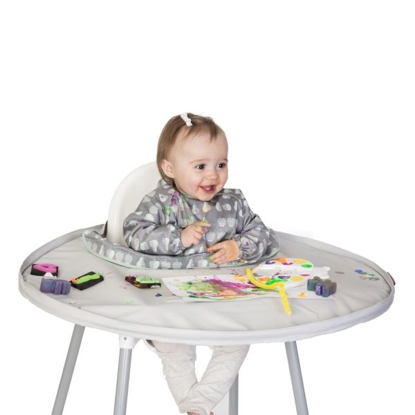 Tidy Tot Bib & Tray Set + Bag - Dove Grey