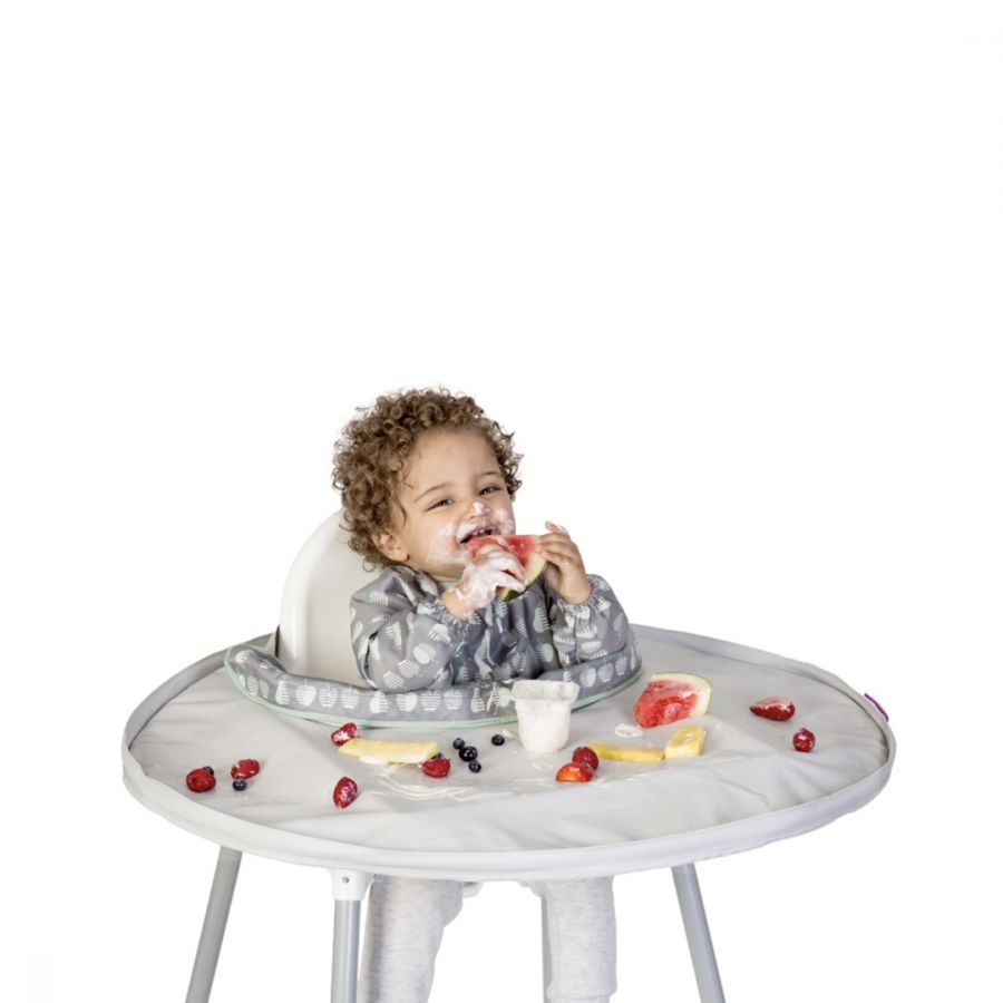 Tidy Tot Bib & Tray Set + Bag - Dove Grey