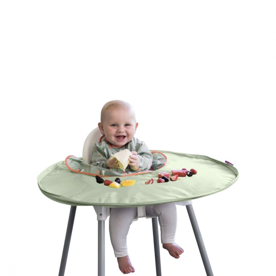 Tidy Tot Bib & Tray Set + Bag - Sage