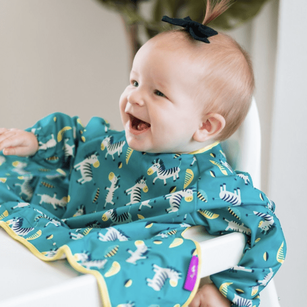 Tidy Tot Cover & Catch bib - Dancing Zebra