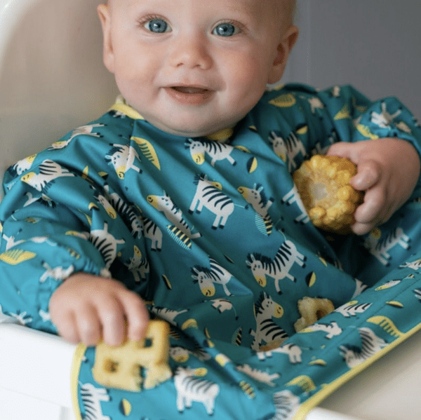 Tidy Tot Cover & Catch bib - Dancing Zebra