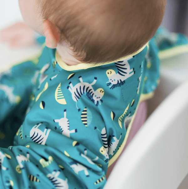 Tidy Tot Cover & Catch bib - Dancing Zebra