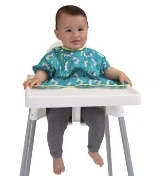Tidy Tot Cover & Catch bib - Short Sleeves - Zebra