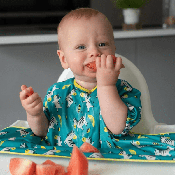 Tidy Tot Cover & Catch bib - Short Sleeves - Zebra