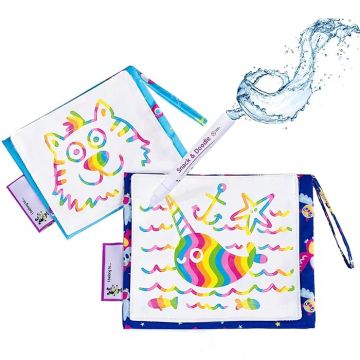 Tidy Tot Cover & Catch bib - Dancing Zebra