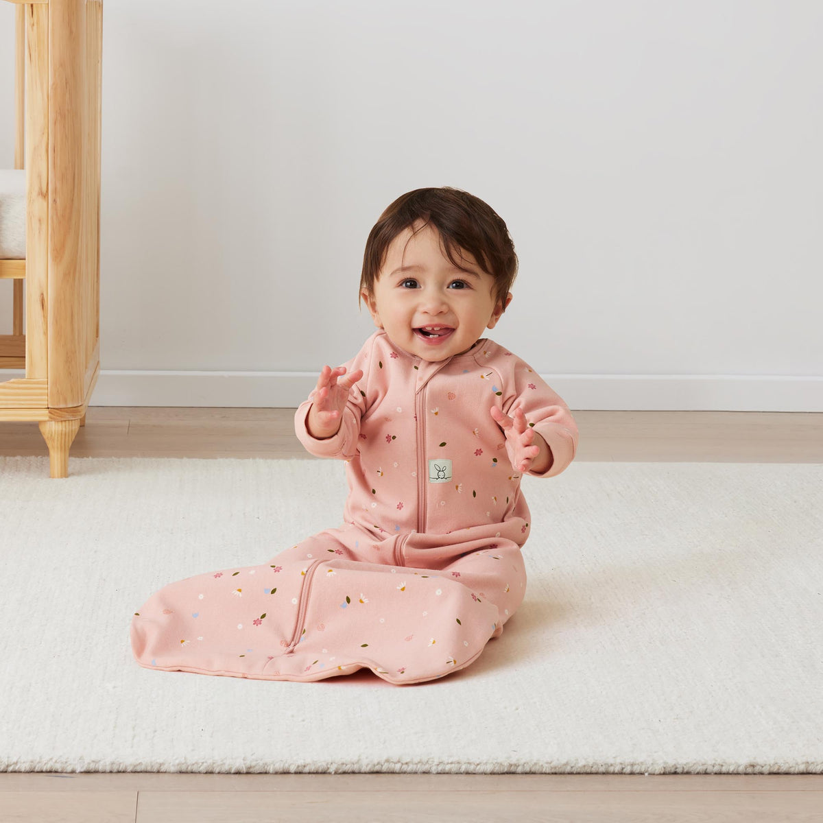 Ergo pouch Jersey Sleeping Bag with  Sleeves tog 1 Daisies 3-12 months
