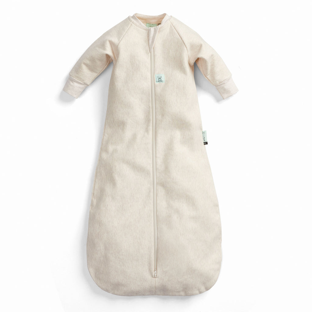 Ergo pouch Jersey Sleeping Bag with Sleeves tog 1 Oatmeal Marle 3-12 months