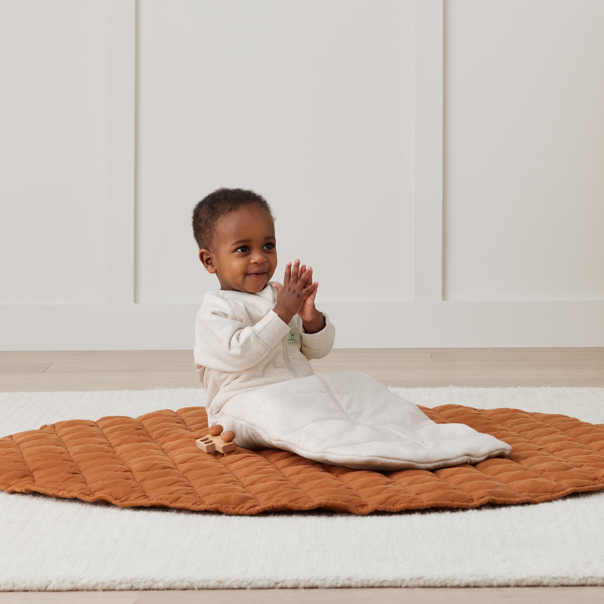 Ergo pouch Jersey Sleeping Bag with Sleeves tog 3.5 Oatmeal Marle 3-12 months