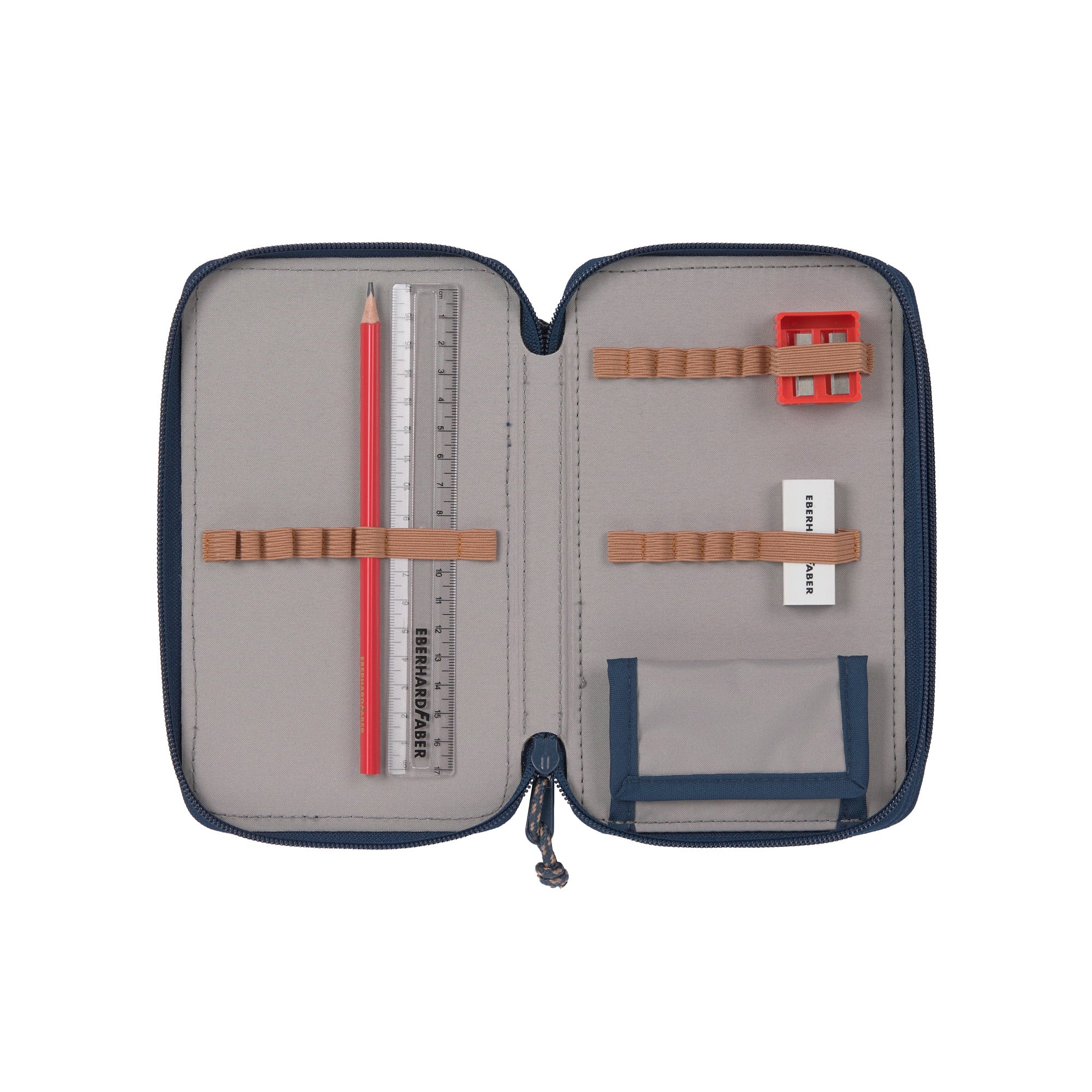 Lassig School Triple Pencil Case Unique - Navy Blue